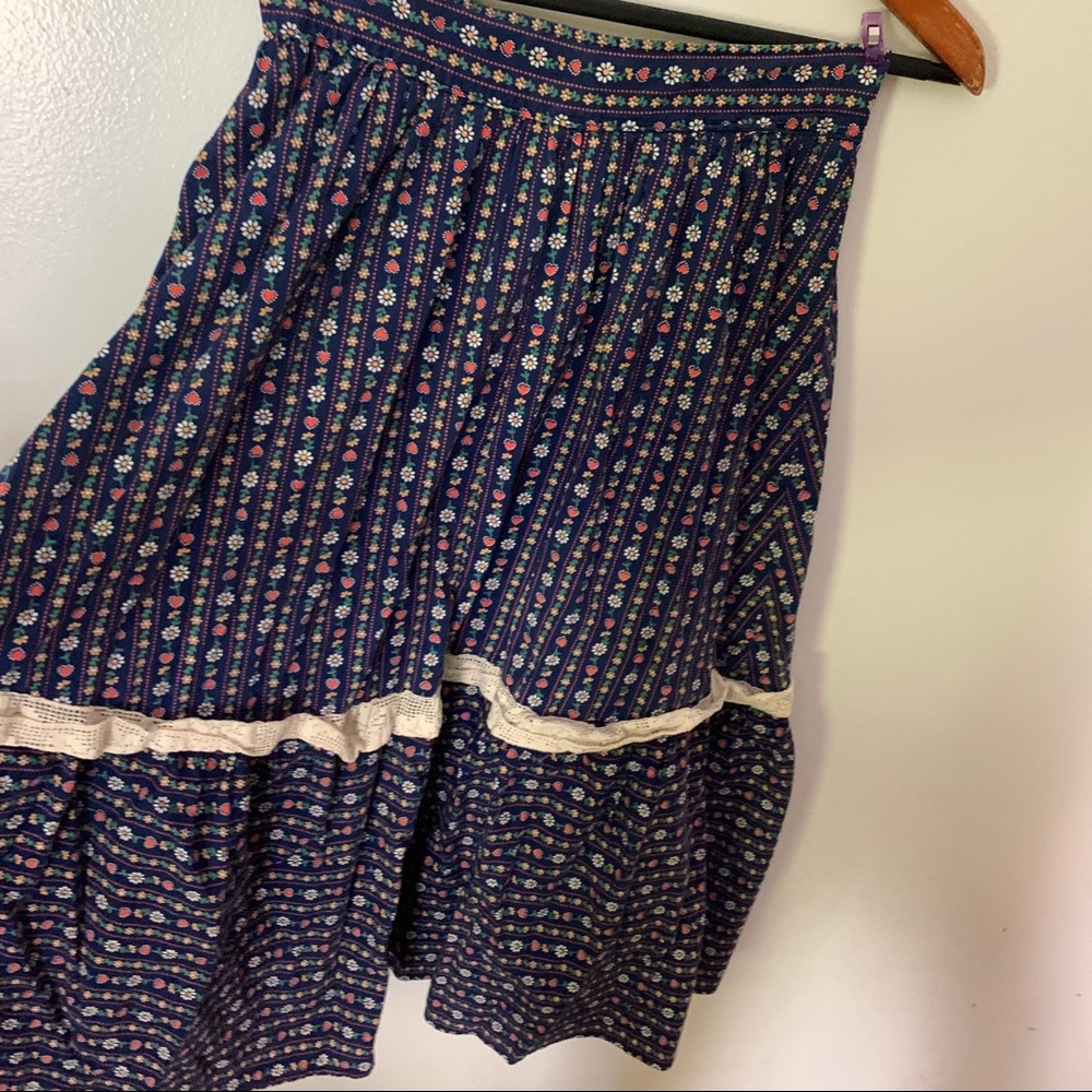 Vintage handmade blue prairie skirt